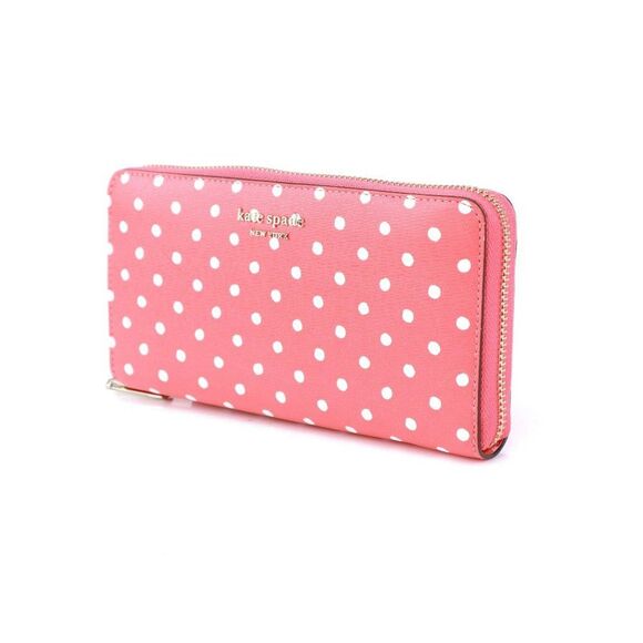 Kate Spade SPENCER DOT Zip Around Continental Wallet PEACH MELBA MULTI - Picture 7 of 11